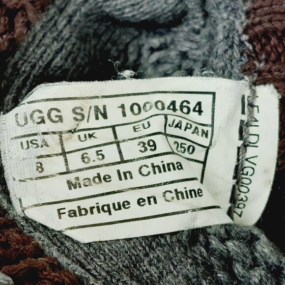 UGG Australia Womens Gray Button Cable Knit Leland Fold Over Boot 1000464 I181 - Picture 9 of 11